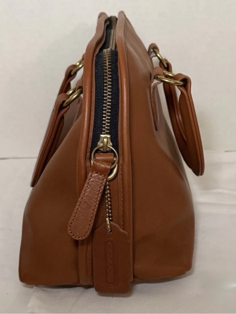COACH VINTAGE UNISEX BAXTER TOTE/Briefcase purse or crossbody British Tan EUC - Picture 10 of 15